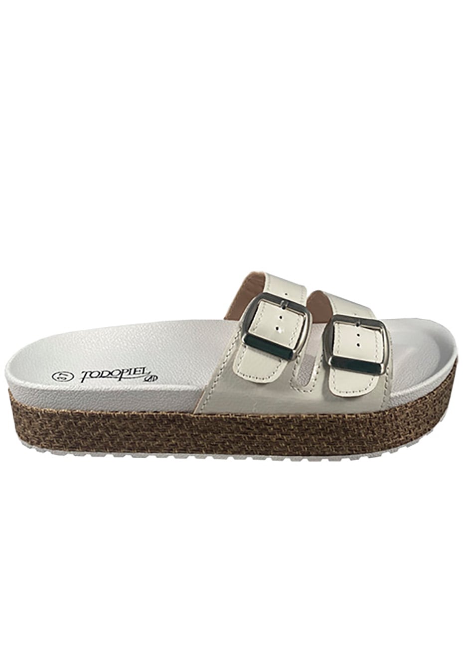 SANDALIA ECOCUERO ZAU77 BLANCO CHAROL - 1