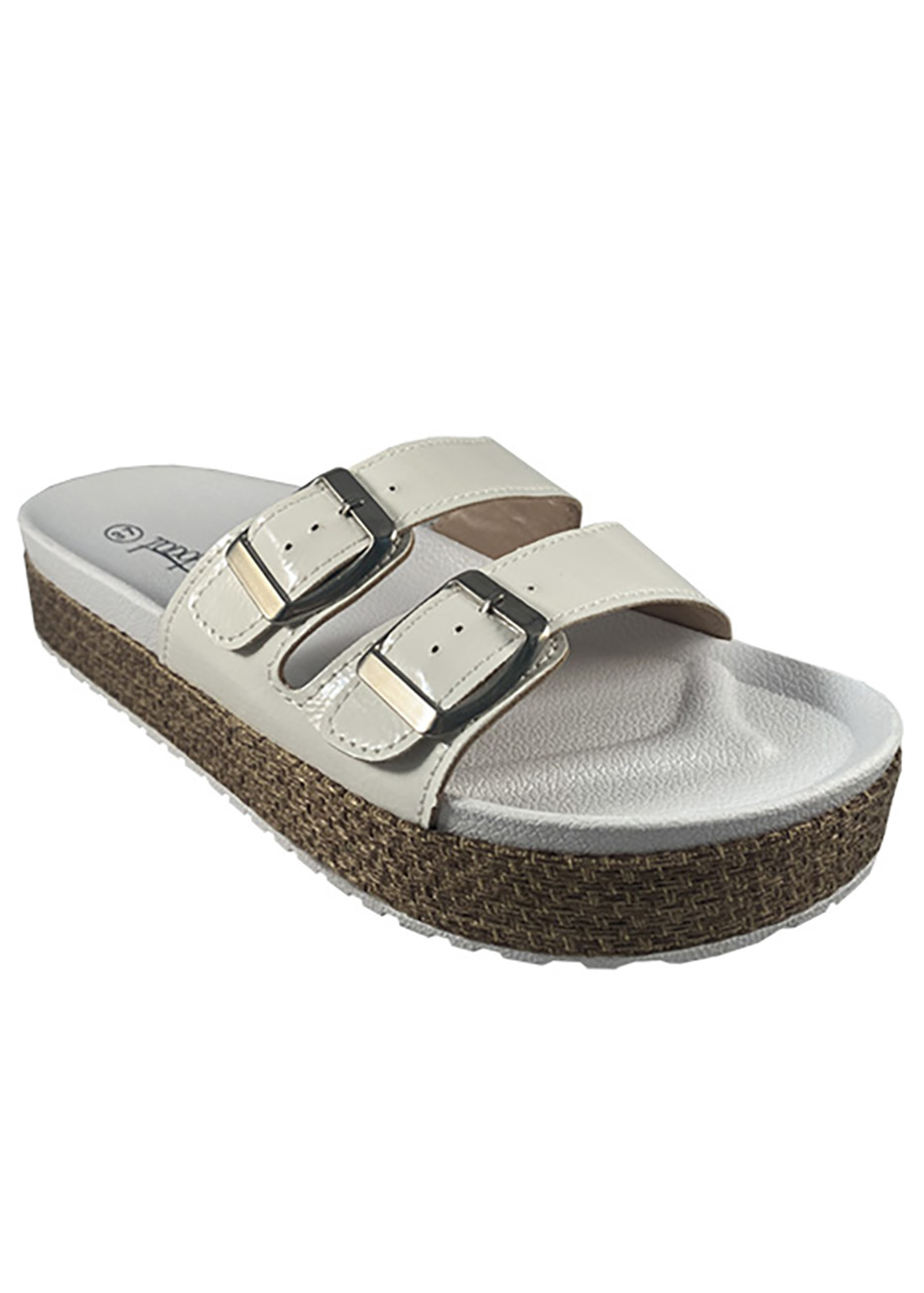 SANDALIA ECOCUERO ZAU77 BLANCO CHAROL - 2