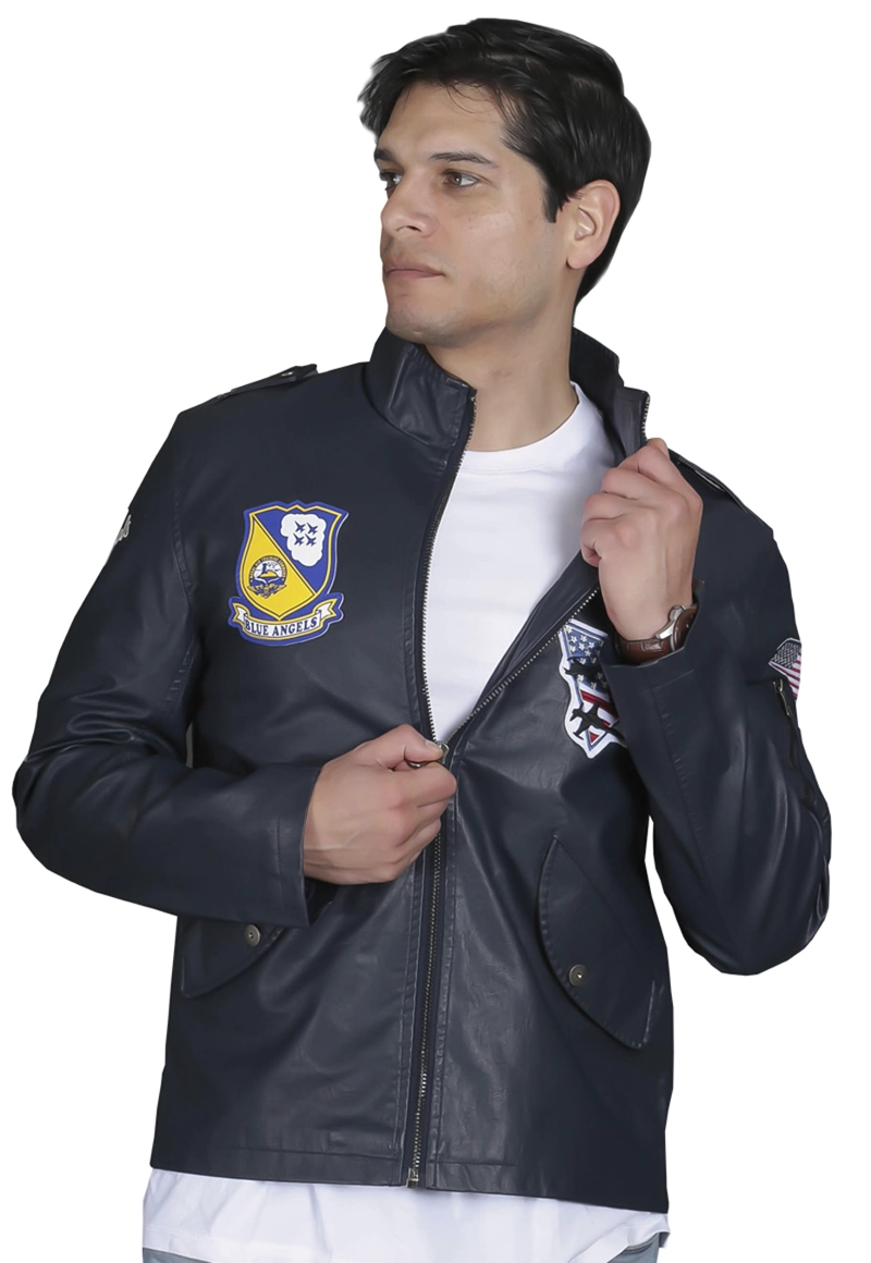 CHAQUETA ECOCUERO CHG46 NAVY - 1