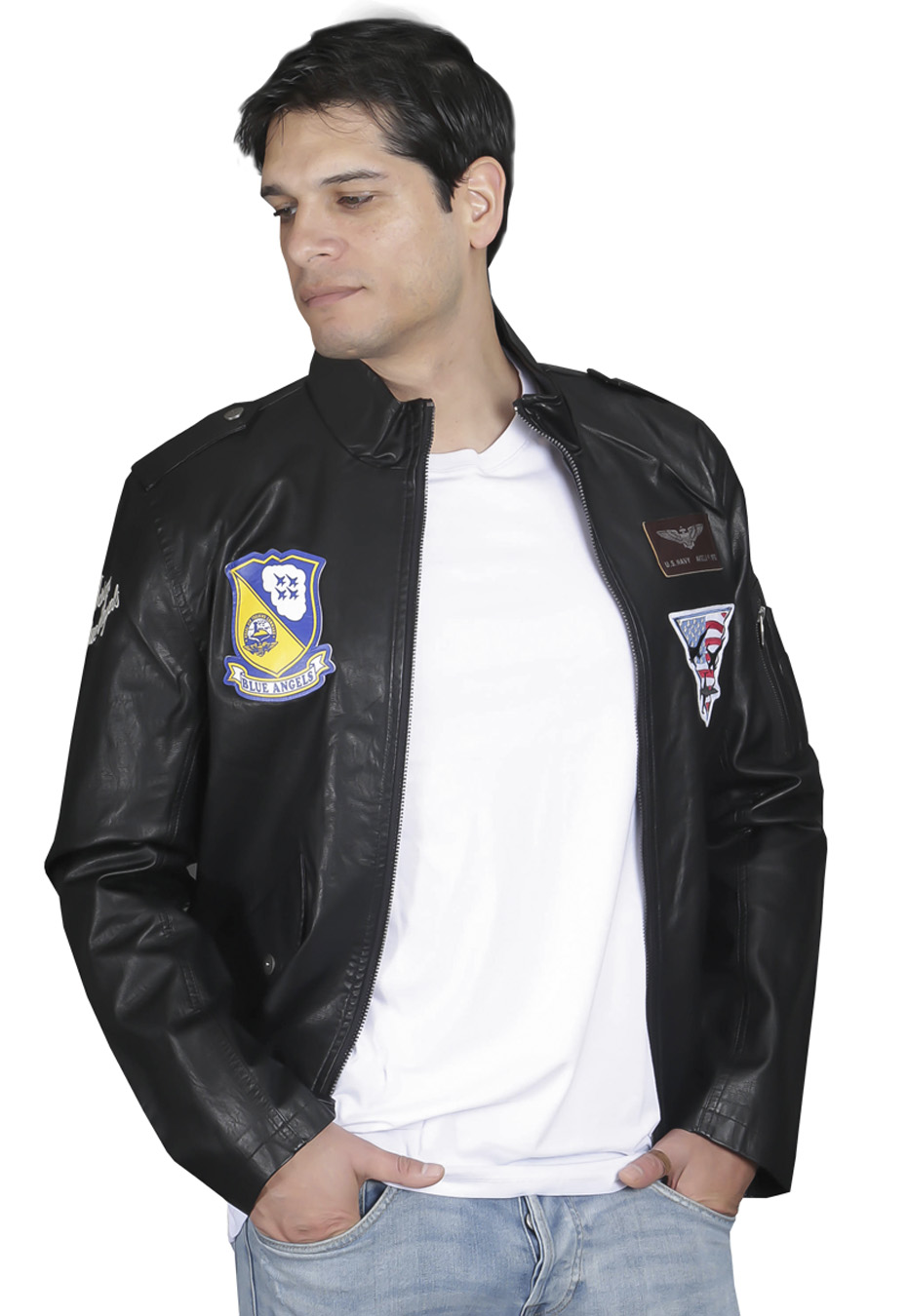 CHAQUETA ECOCUERO CHG46 NEGRO - 1