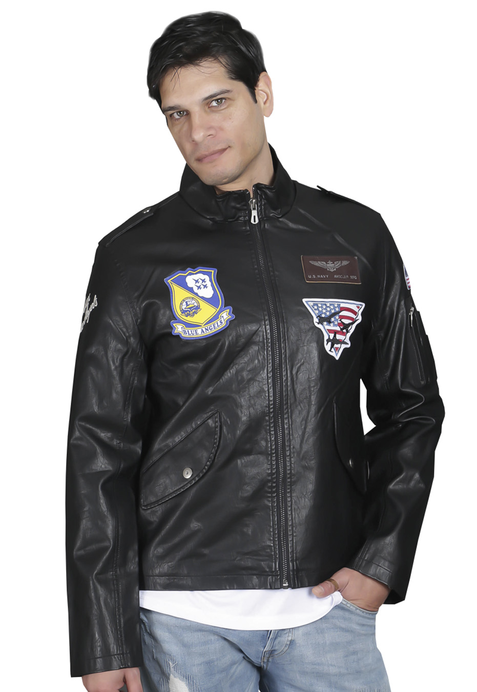 CHAQUETA ECOCUERO CHG46 NEGRO - 3