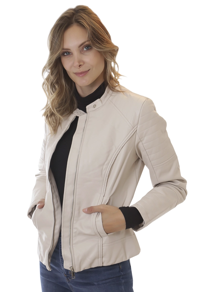 CHAQUETA ECOCUERO  CHF45 BEIGE - 2