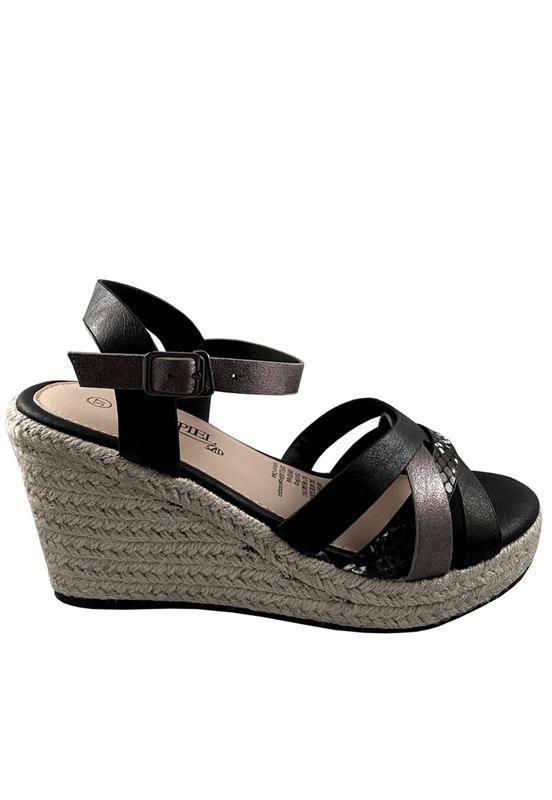 SANDALIAS MUJER TODOPIEL NEGRO ECOCUERO ZAZ20 - 1
