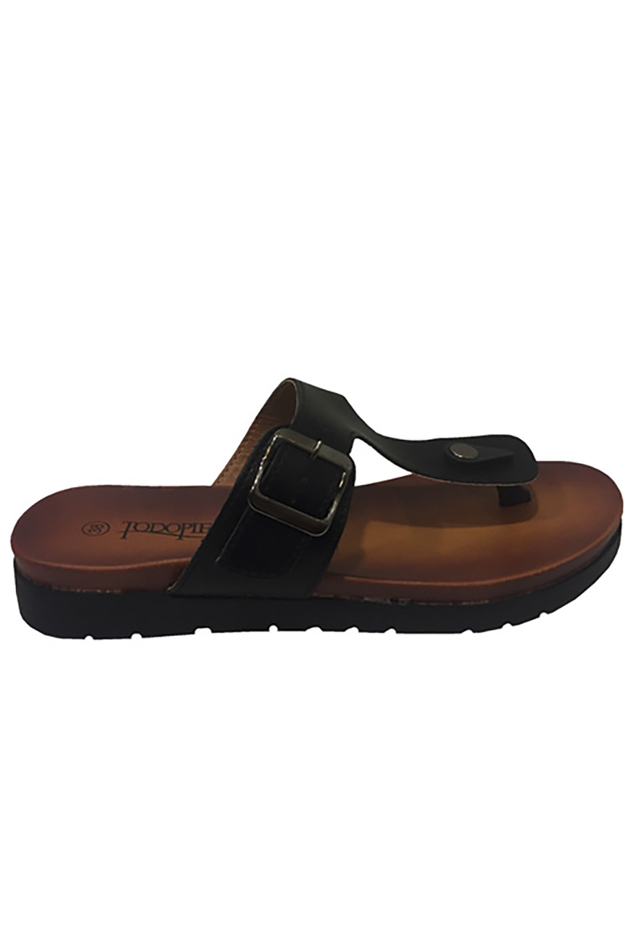SANDALIA ECOCUERO NEGRO ZAV78 - 1