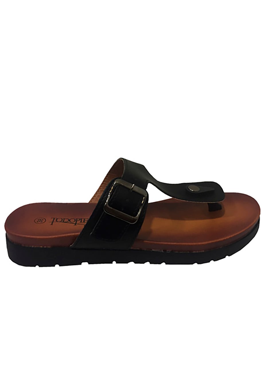 SANDALIA ECOCUERO NEGRO ZAV78 - 1