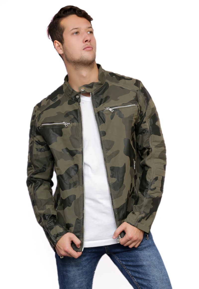 CHAQUETA ECOCUERO CHF99 VERDE - 1
