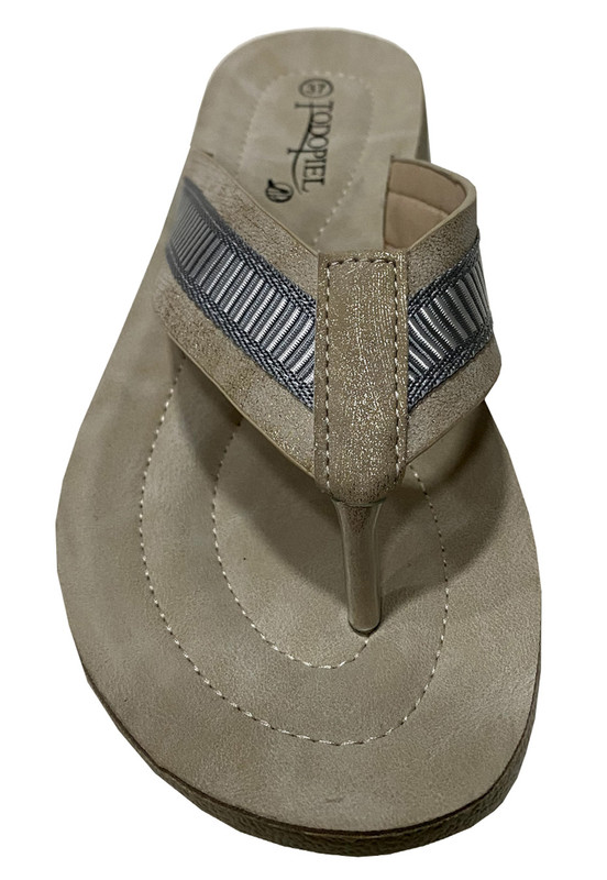SANDALIAS MUJER TODOPIEL BEIGE ECOCUERO ZAZ22 - 3