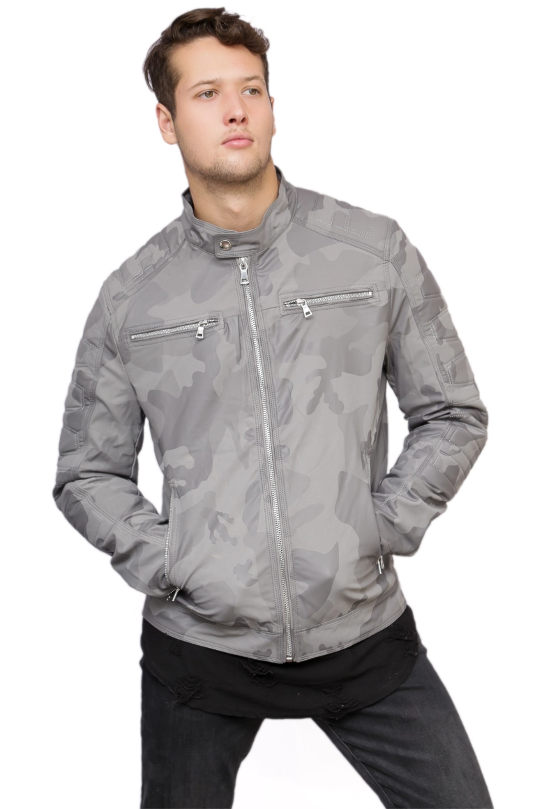CHAQUETA ECOCUERO CHF99 GRIS - 1