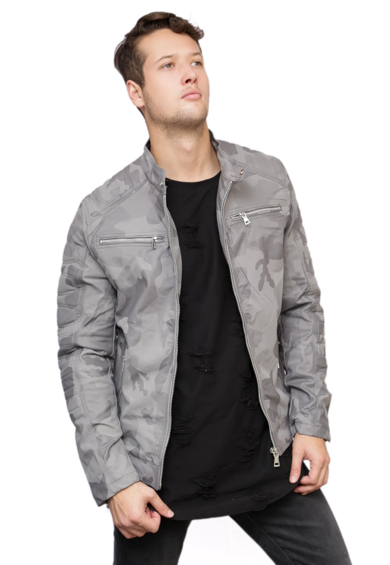 CHAQUETA ECOCUERO CHF99 GRIS - 3
