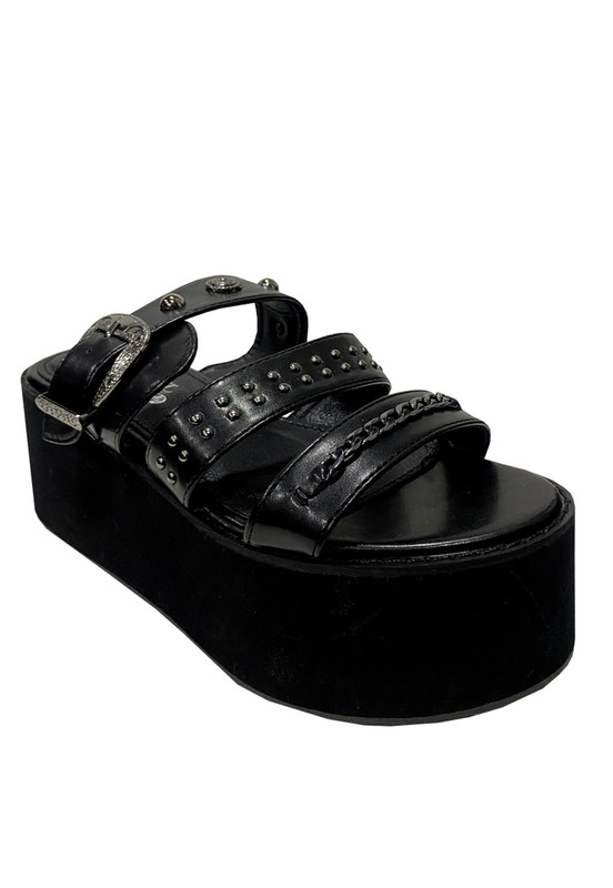 SANDALIAS MUJER TODOPIEL NEGRO ECOCUERO ZAZ27 - 2