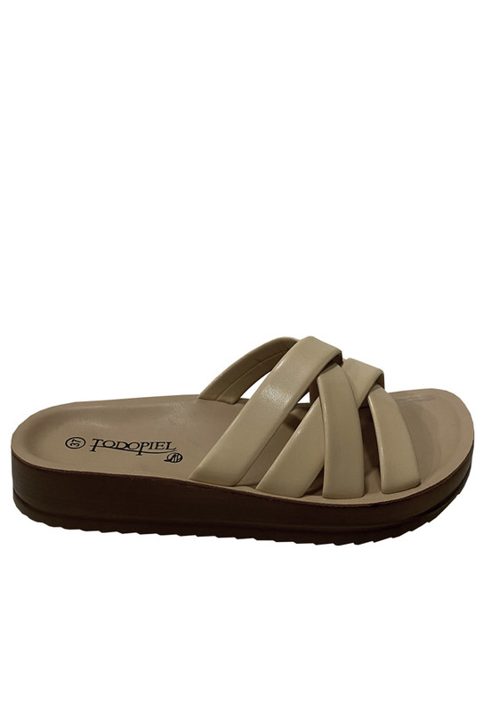 SANDALIAS MUJER TODOPIEL BEIGE ECOCUERO ZAZ41 - 1