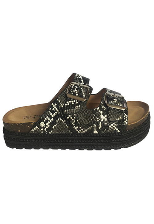 SANDALIAS MUJER TODOPIEL ECOCUERO ZAY35 SNAKE BLACK