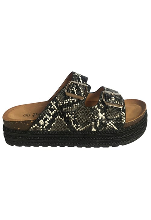 SANDALIAS MUJER TODOPIEL ECOCUERO ZAY35 SNAKE BLACK - 1