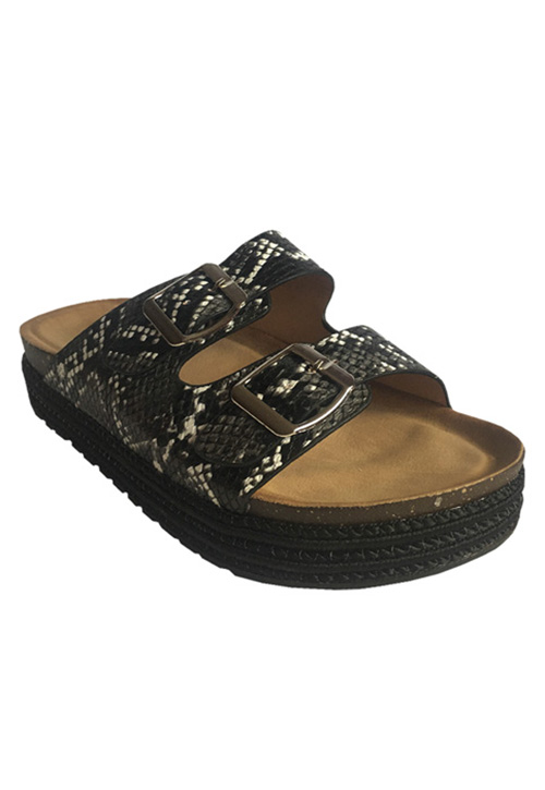 SANDALIAS MUJER TODOPIEL ECOCUERO ZAY35 SNAKE BLACK - 2