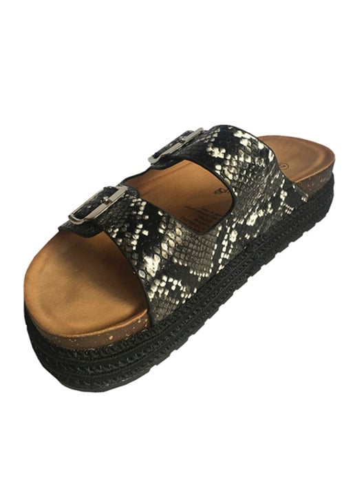 SANDALIAS MUJER TODOPIEL ECOCUERO ZAY35 SNAKE BLACK - 4