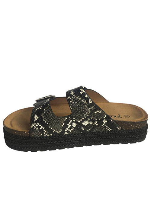 SANDALIAS MUJER TODOPIEL ECOCUERO ZAY35 SNAKE BLACK - 5