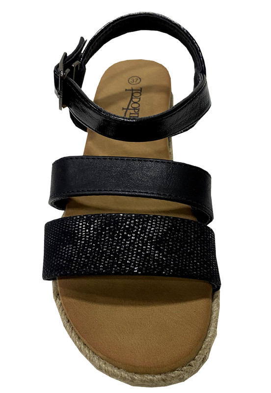SANDALIAS MUJER TODOPIEL NEGRO ECOCUERO ZAZ19 - 3