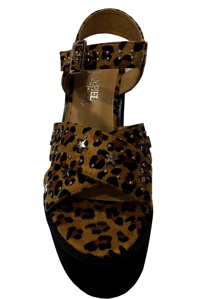 SANDALIAS MUJER TODOPIEL GAMUZA ECOLÓGICA ZAZ26 ANIMALPRINT - 3