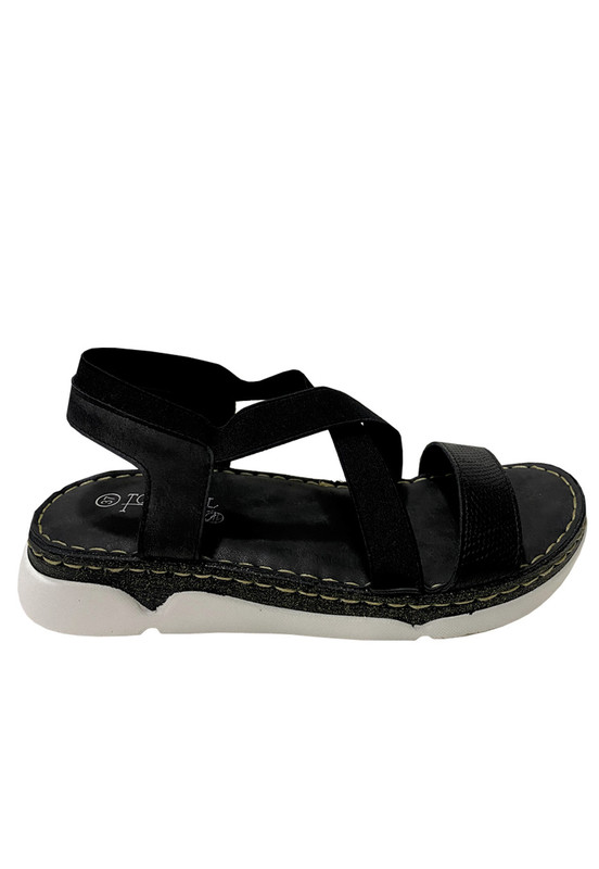 SANDALIAS MUJER TODOPIEL NEGRO ECOCUERO ZAZ40 - 1