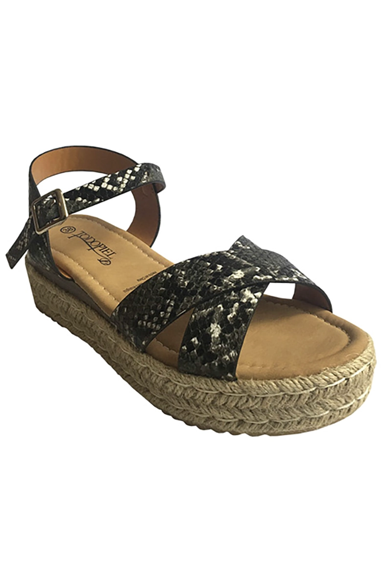 SANDALIAS MUJER TODOPIEL ECOCUERO ZAX35 SNAKE BLACK - 2