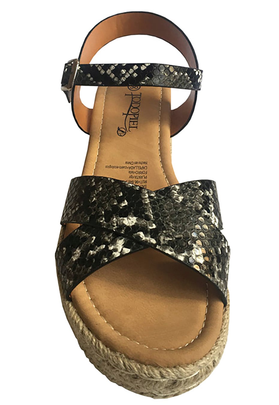 SANDALIAS MUJER TODOPIEL ECOCUERO ZAX35 SNAKE BLACK - 3