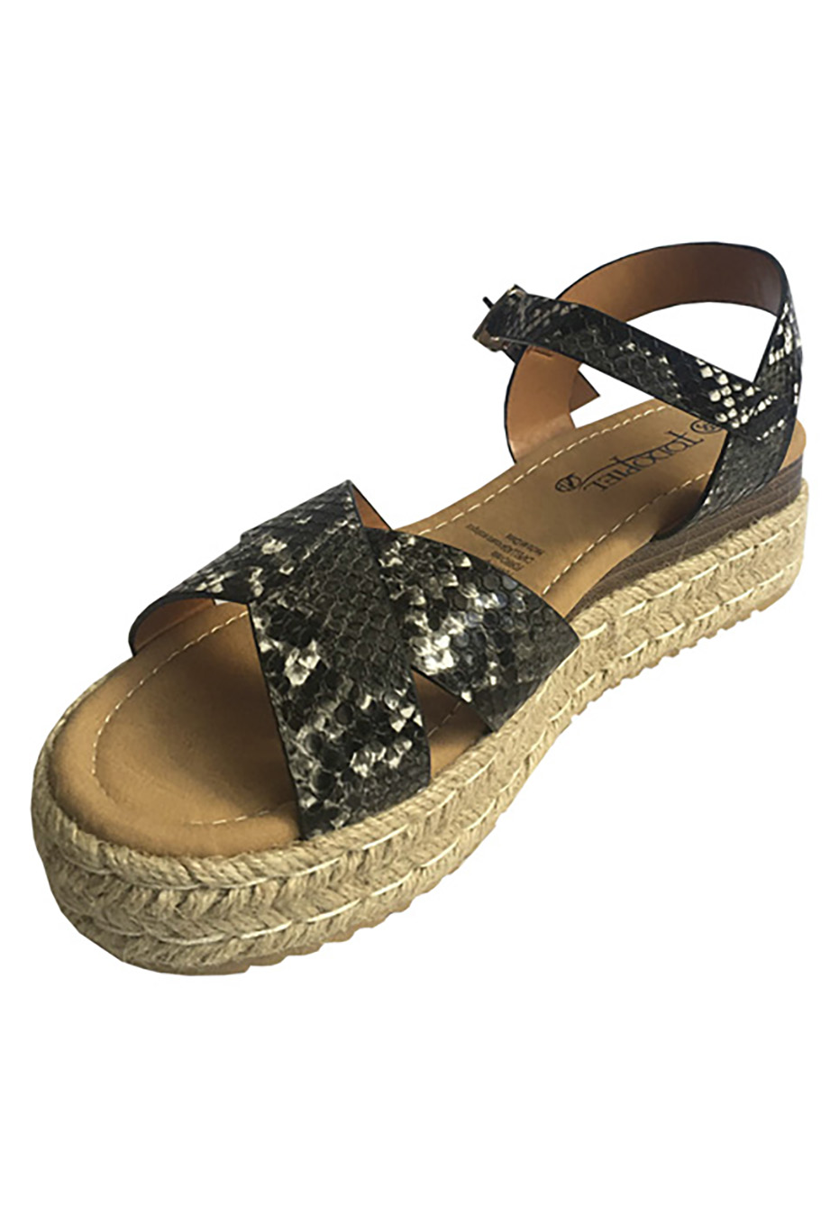 SANDALIAS MUJER TODOPIEL ECOCUERO ZAX35 SNAKE BLACK - 4