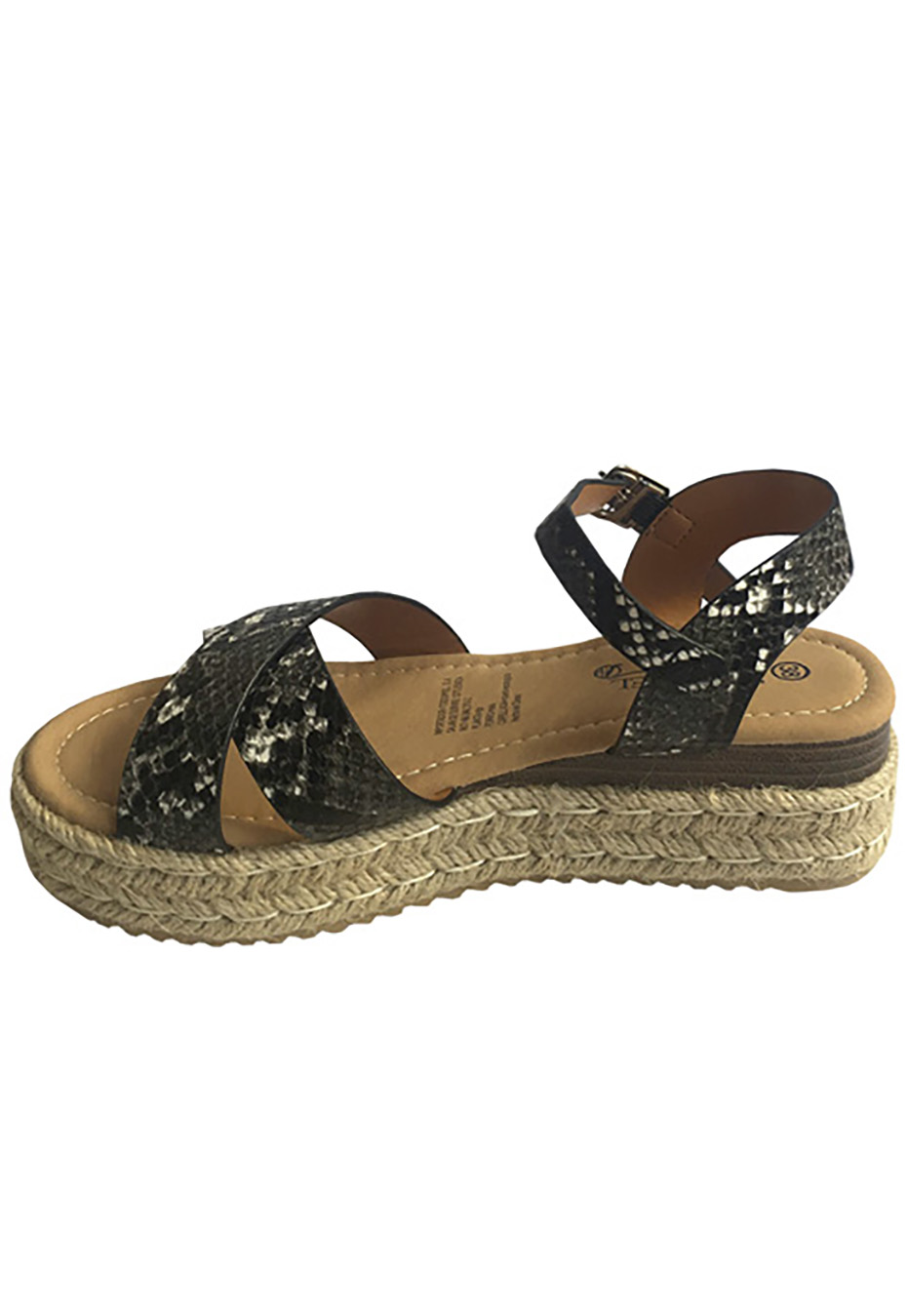 SANDALIAS MUJER TODOPIEL ECOCUERO ZAX35 SNAKE BLACK - 5
