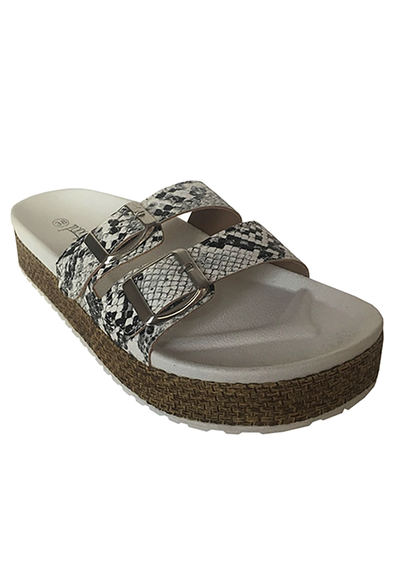 SANDALIAS MUJER TODOPIEL ECOCUERO ZAU77 SNAKE WHITE - 2