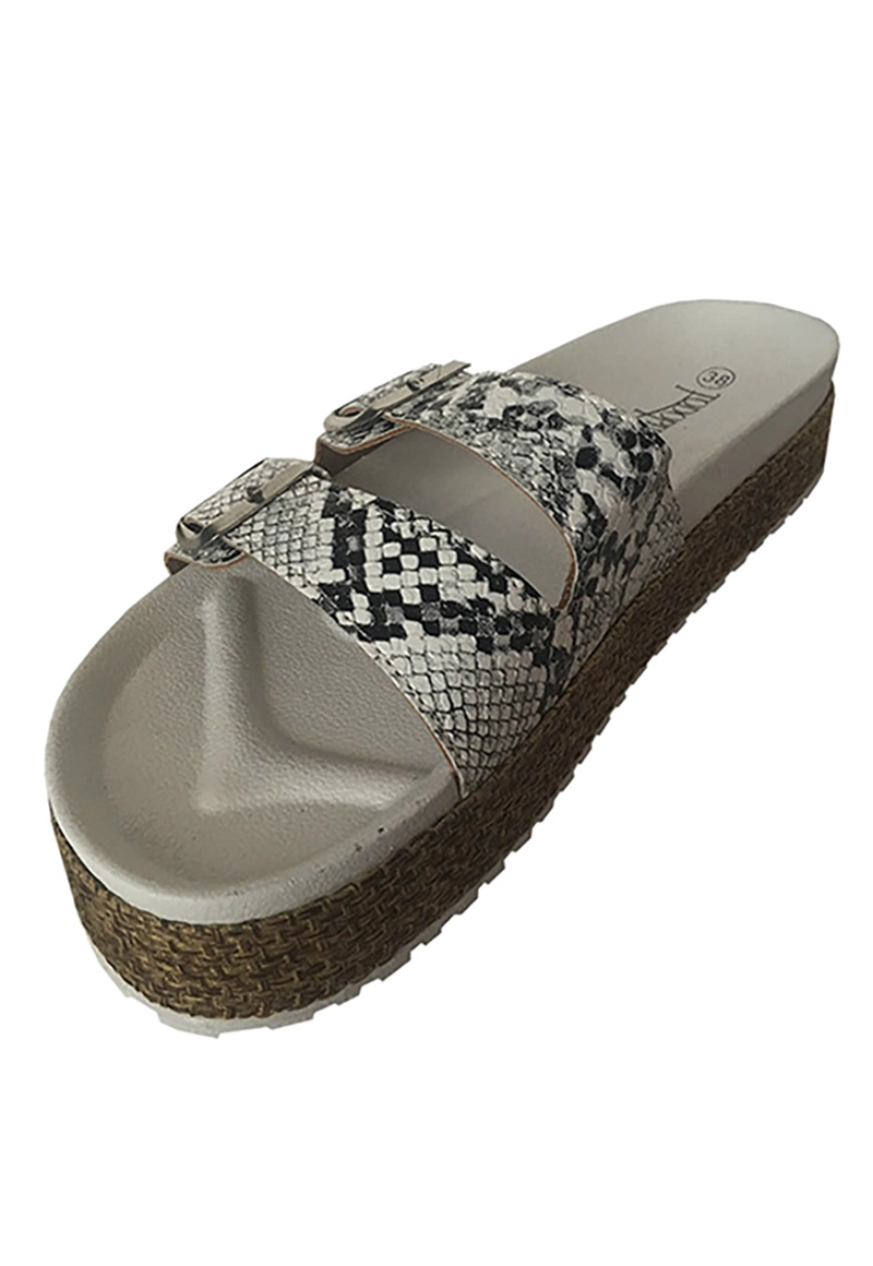 SANDALIAS MUJER TODOPIEL ECOCUERO ZAU77 SNAKE WHITE - 4