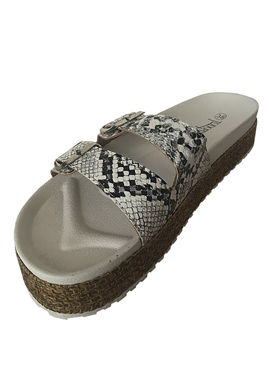 SANDALIAS MUJER TODOPIEL ECOCUERO ZAU77 SNAKE WHITE - 4