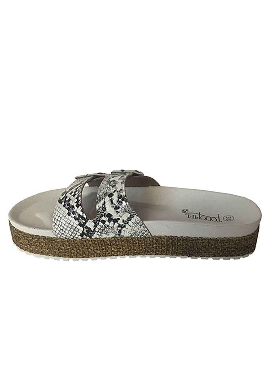 SANDALIAS MUJER TODOPIEL ECOCUERO ZAU77 SNAKE WHITE - 5