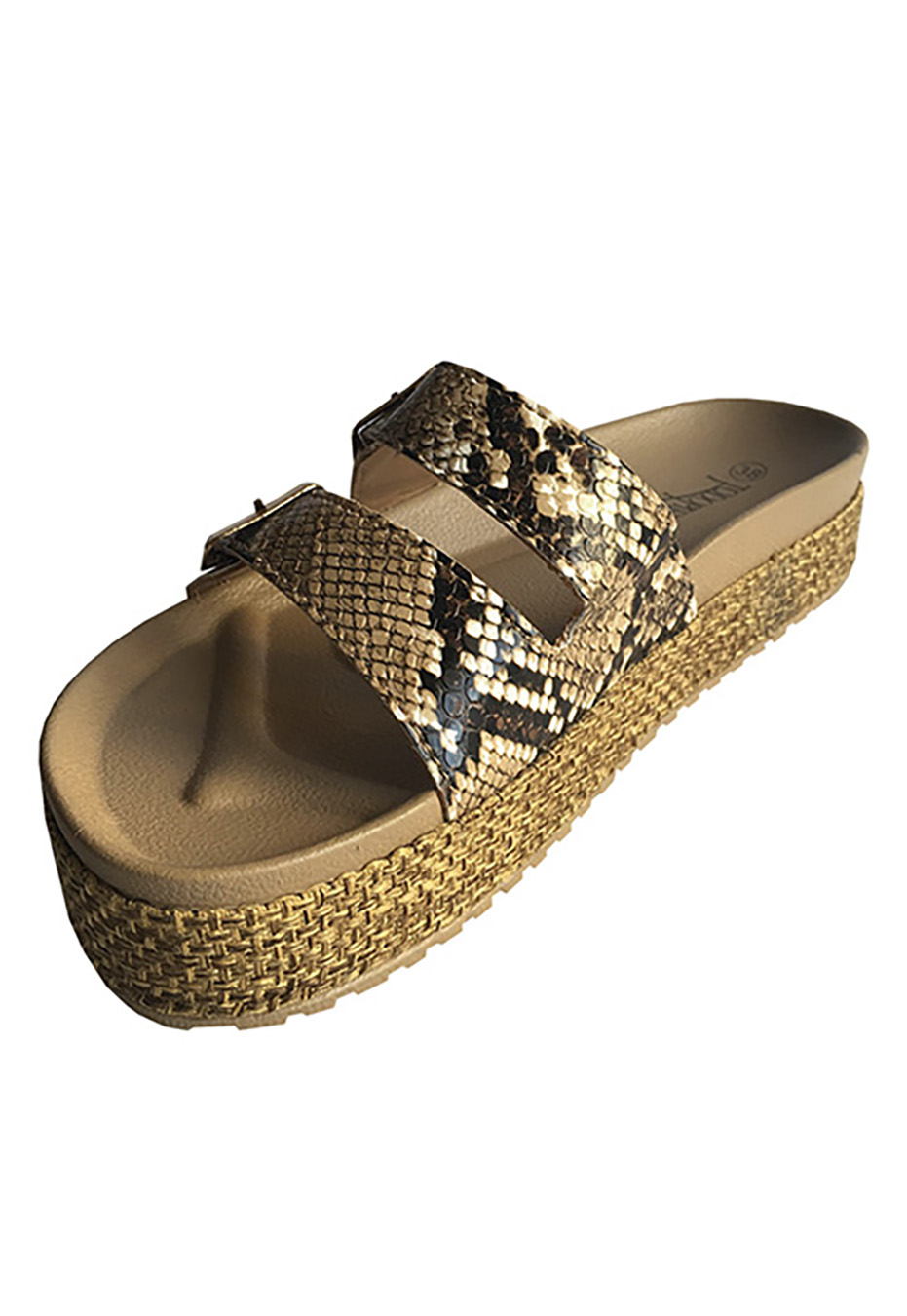 SANDALIAS MUJER TODOPIEL BEIGE ECOCUERO ZAU77 SNAKE - 4