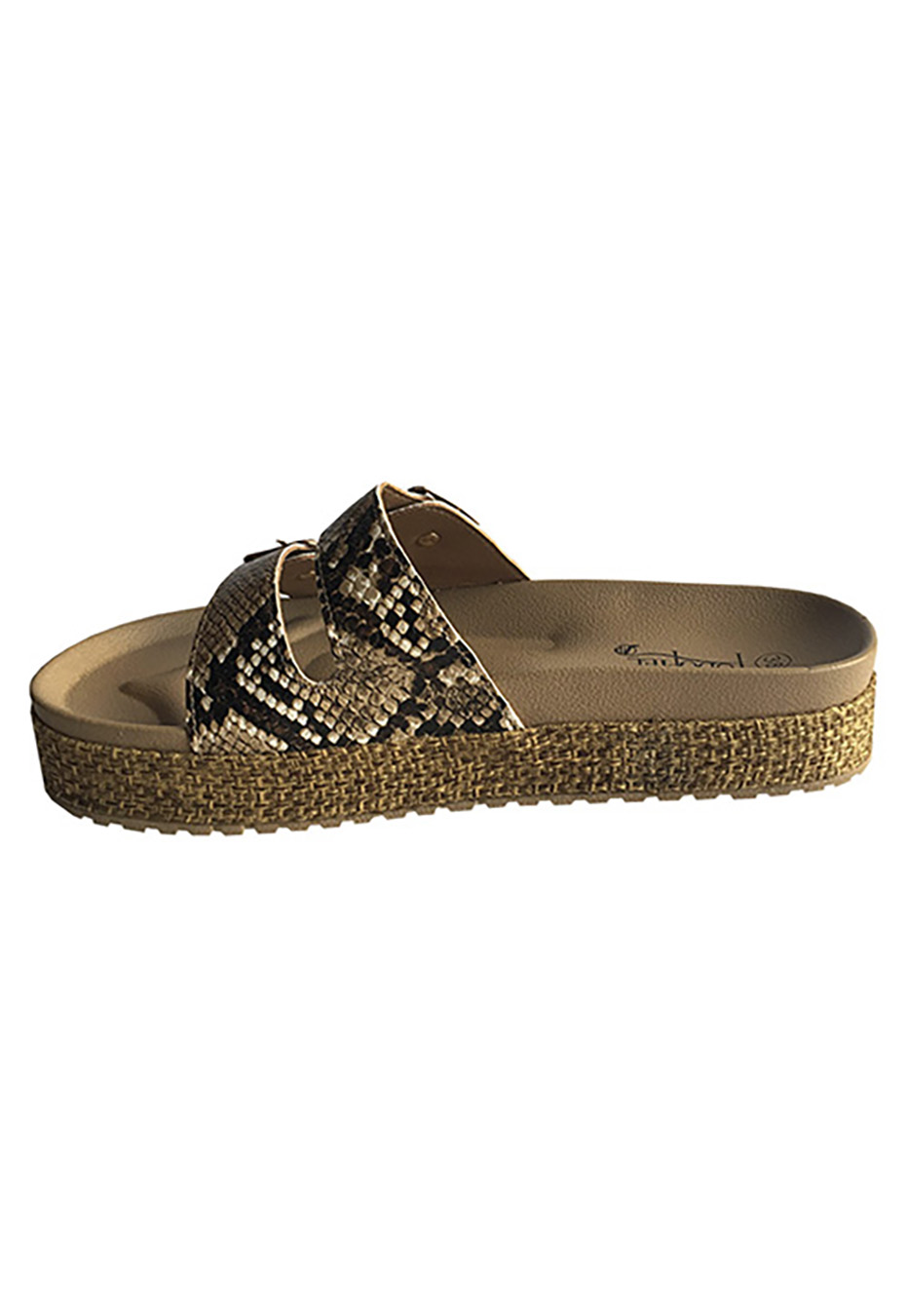 SANDALIAS MUJER TODOPIEL BEIGE ECOCUERO ZAU77 SNAKE - 5