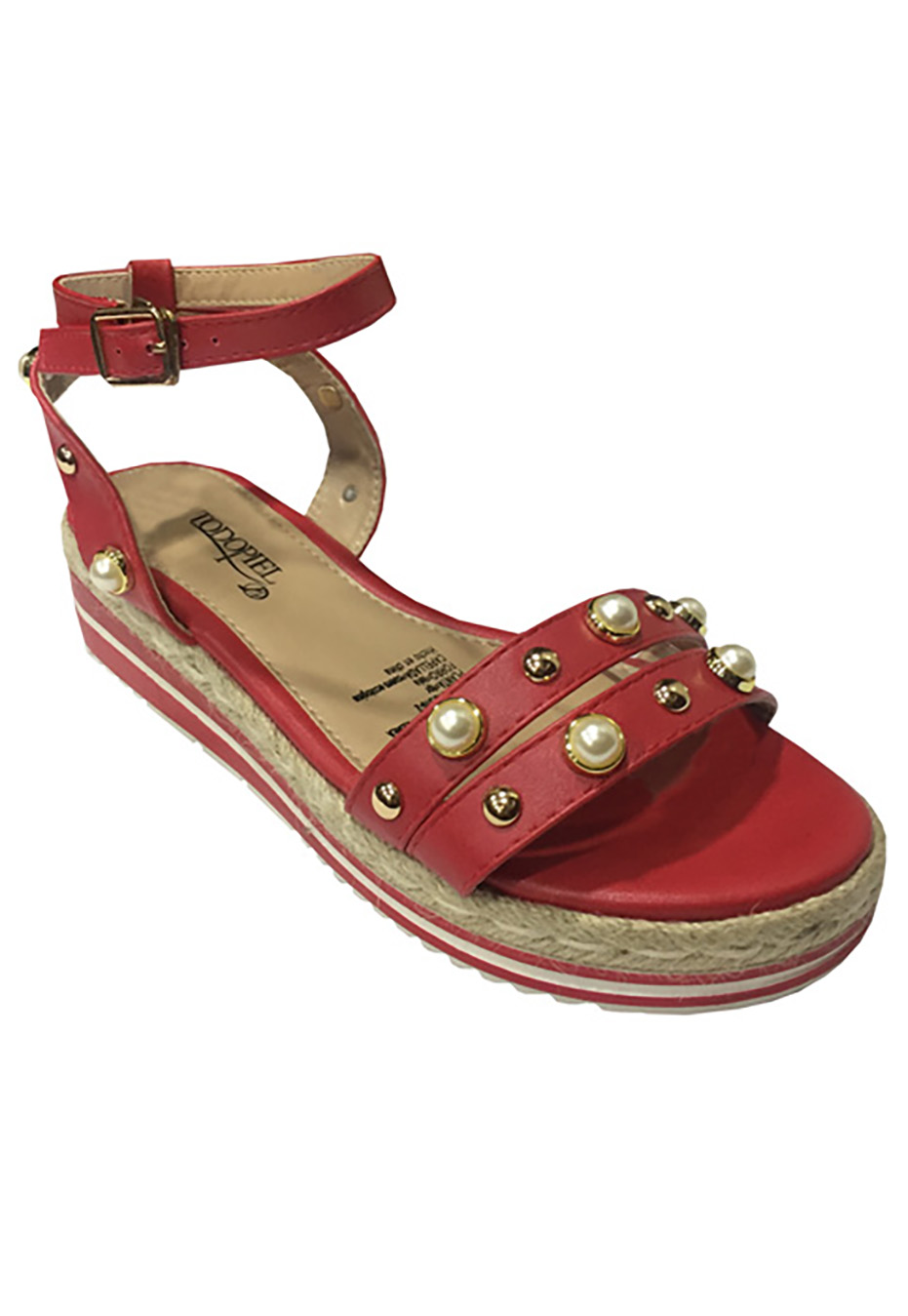 SANDALIA ECOCUERO ZAV99 ROJO - 2