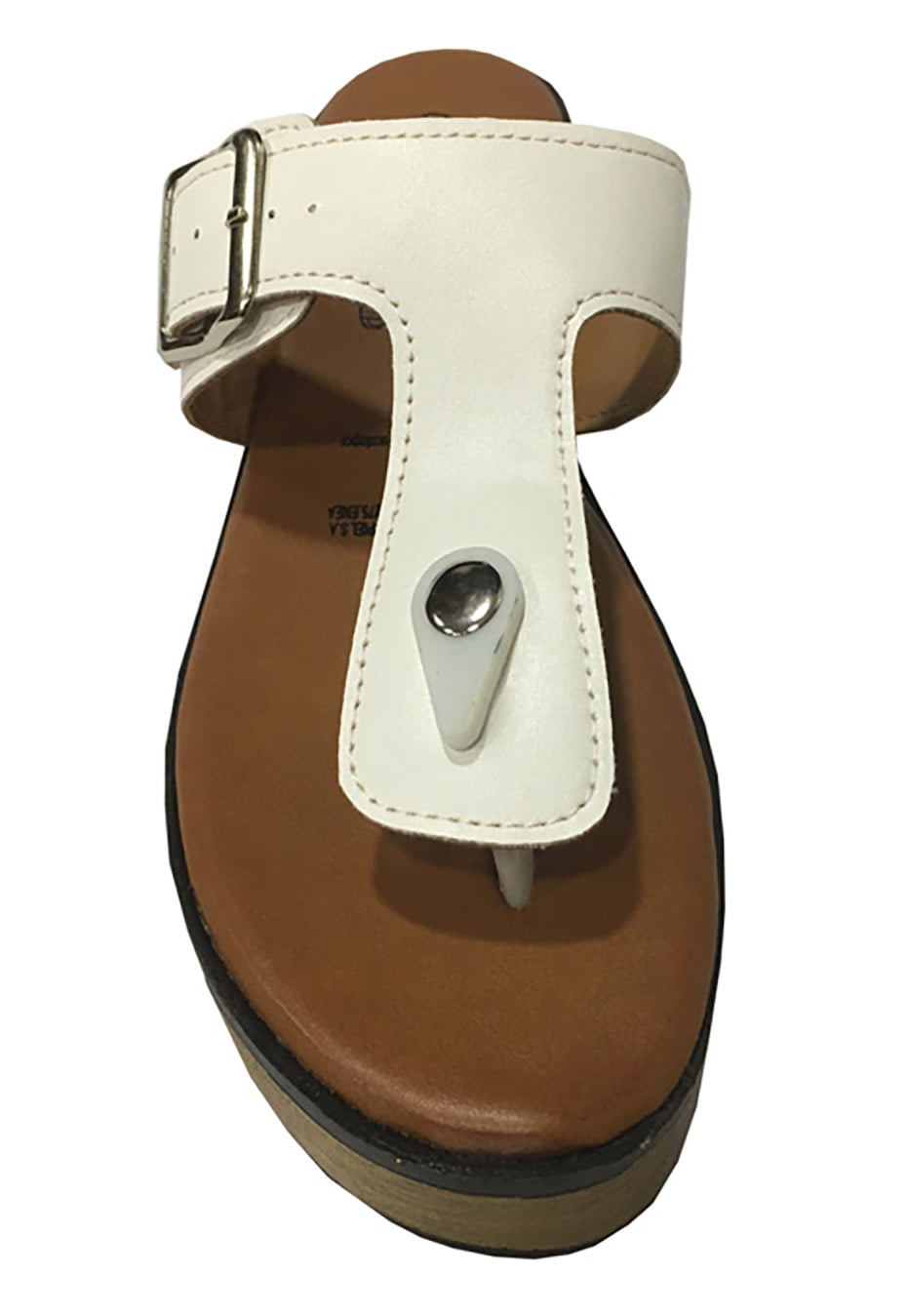 SANDALIA CUERO ECOLOGICO BLANCA ZAV92 - 3