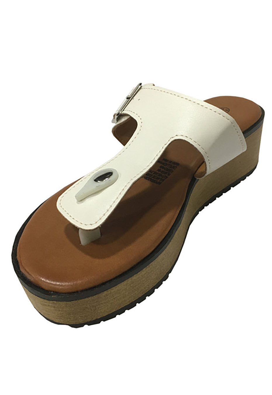 SANDALIA CUERO ECOLOGICO BLANCA ZAV92 - 4