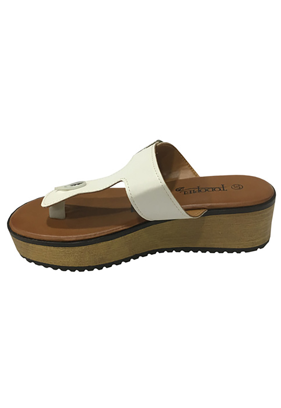 SANDALIA CUERO ECOLOGICO BLANCA ZAV92 - 5