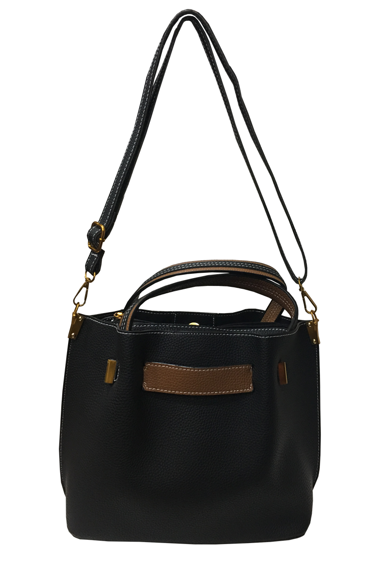 CARTERA CUERO ECOLÓGICO CRP44 NEGRO CAFE - 1