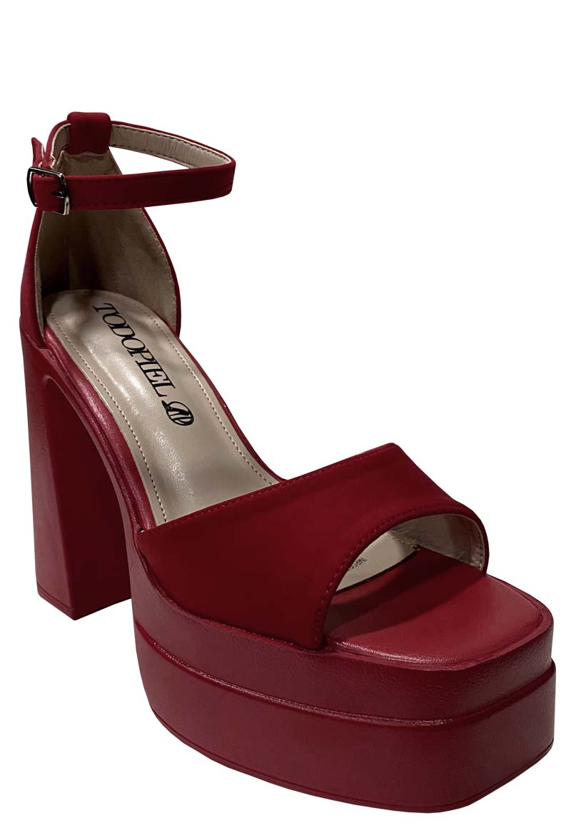 SANDALIAS MUJER TODOPIEL ROJO ECOCUERO ZAZ64 - 2