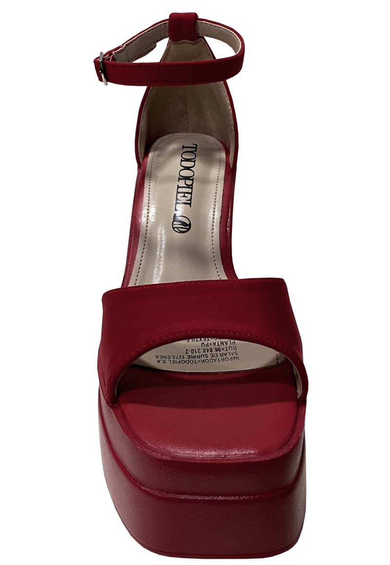 SANDALIAS MUJER TODOPIEL ROJO ECOCUERO ZAZ64 - 3