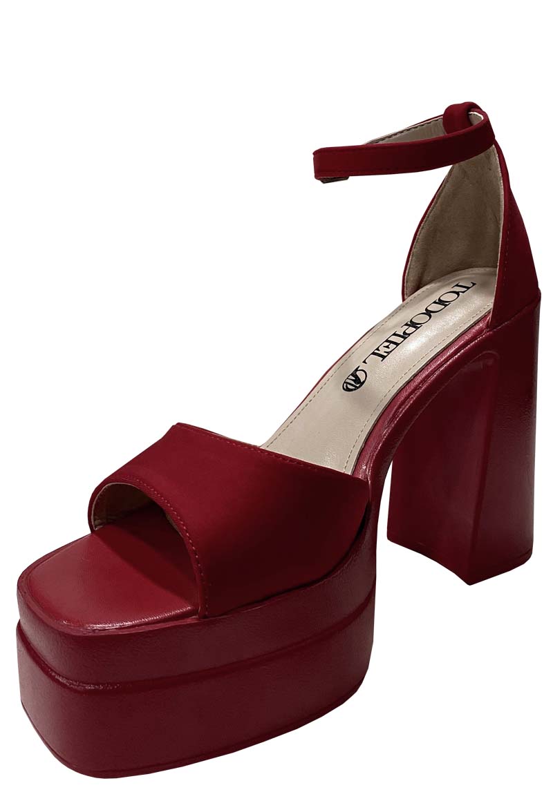SANDALIAS MUJER TODOPIEL ROJO ECOCUERO ZAZ64 - 4