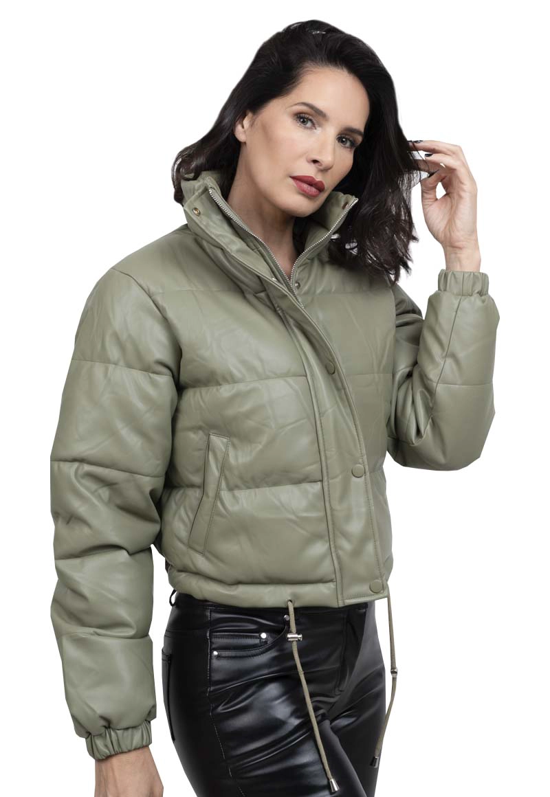 CHAQUETA PUFFA ECOCUERO CHG64 VERDE - 2