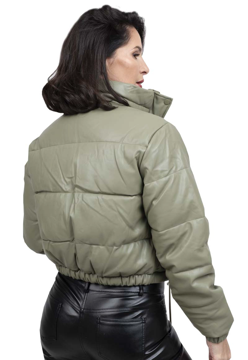 CHAQUETA PUFFA ECOCUERO CHG64 VERDE - 3