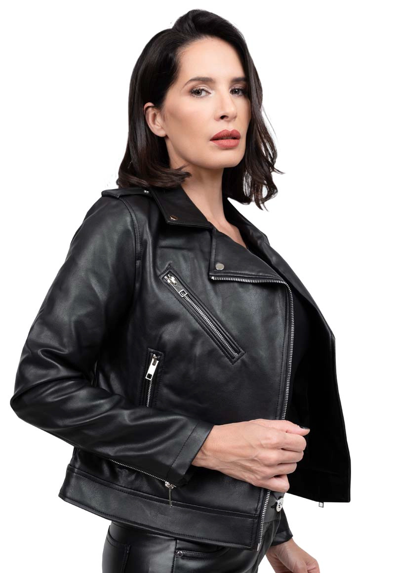 CHAQUETA ECOCUERO CHG67 NEGRO - 2