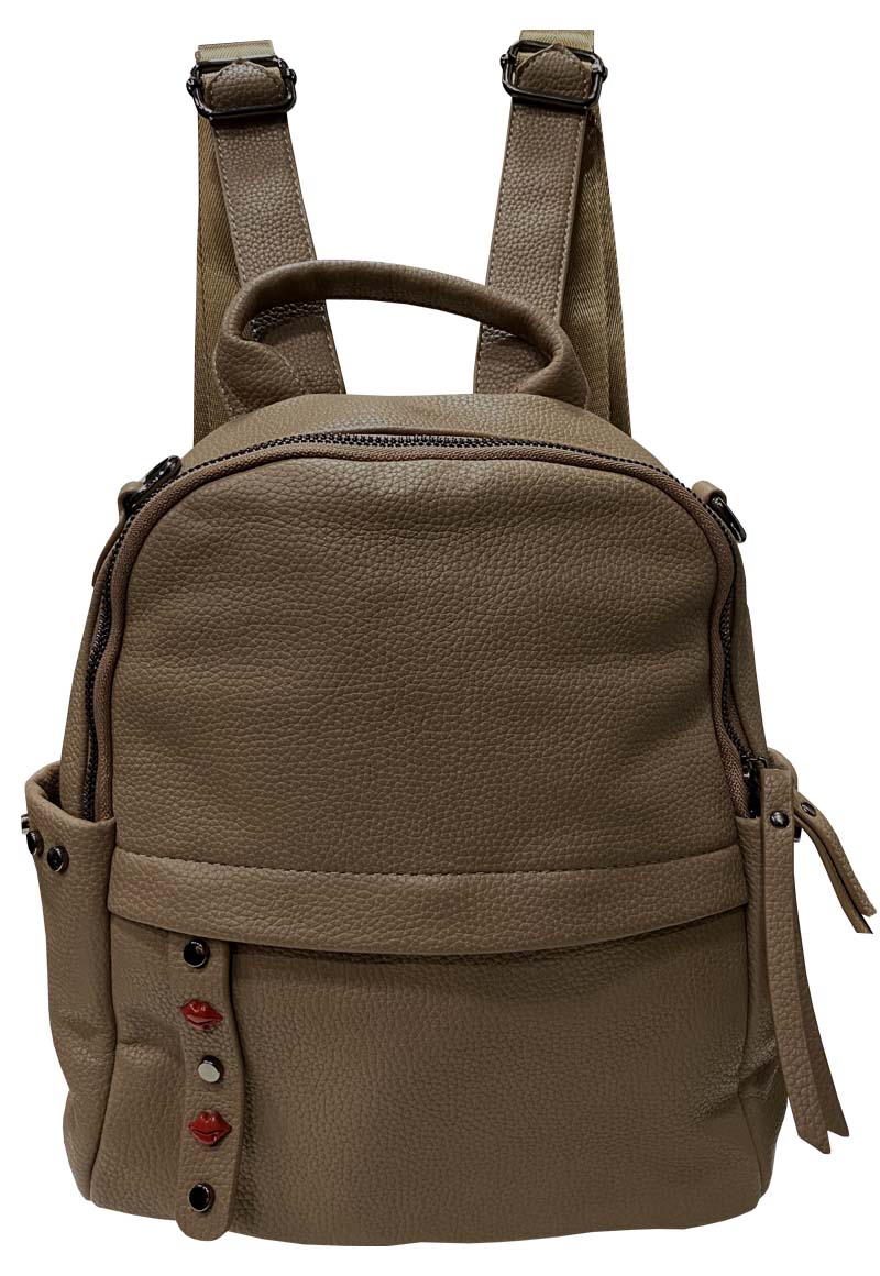 MOCHILA CUERO CRU45 BEIGE - 1