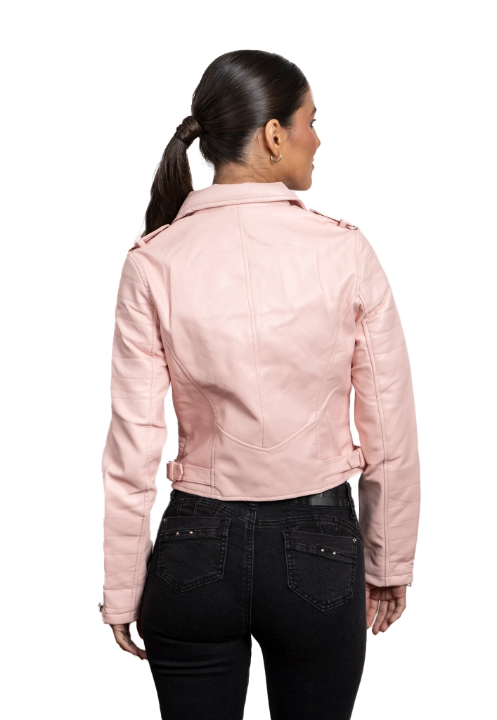 CHAQUETA CHG80 ECOCUERO ROSADO - 3