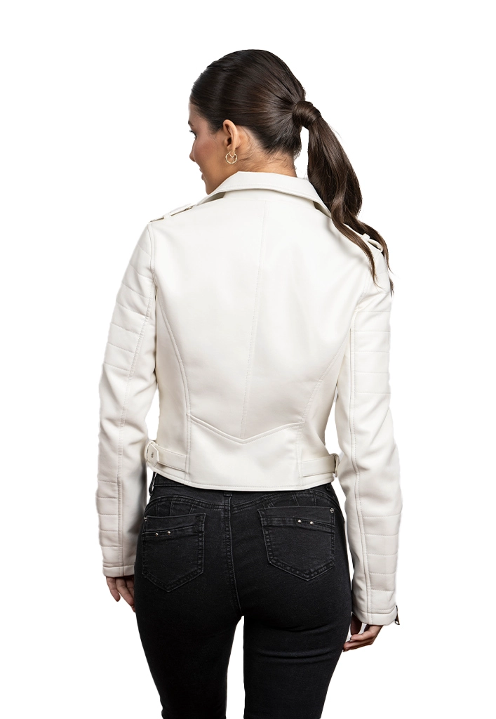 CHAQUETA CHG80 ECOCUERO BLANCO - 3