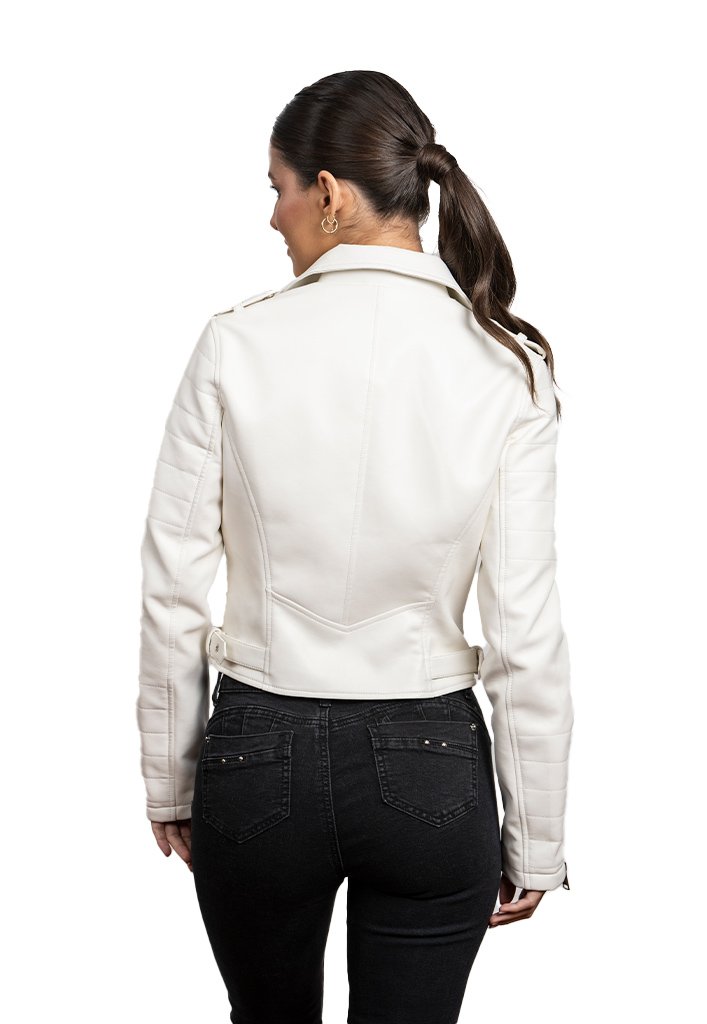 CHAQUETA CHG80 ECOCUERO BLANCO - 3