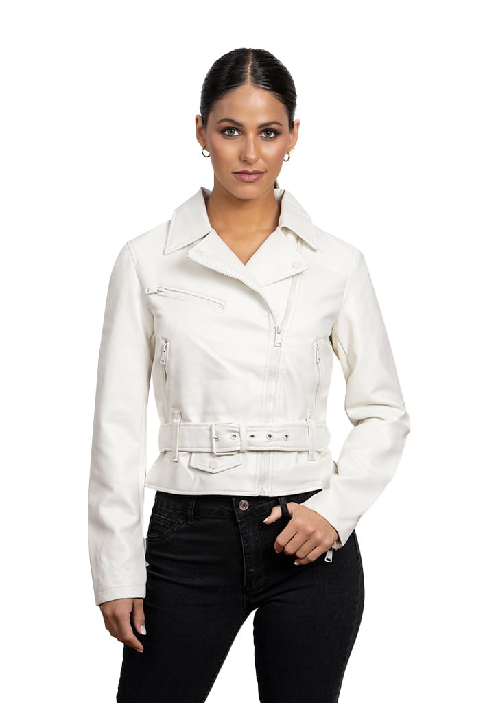 CHAQUETA CHG82 ECOCUERO BLANCO - 1