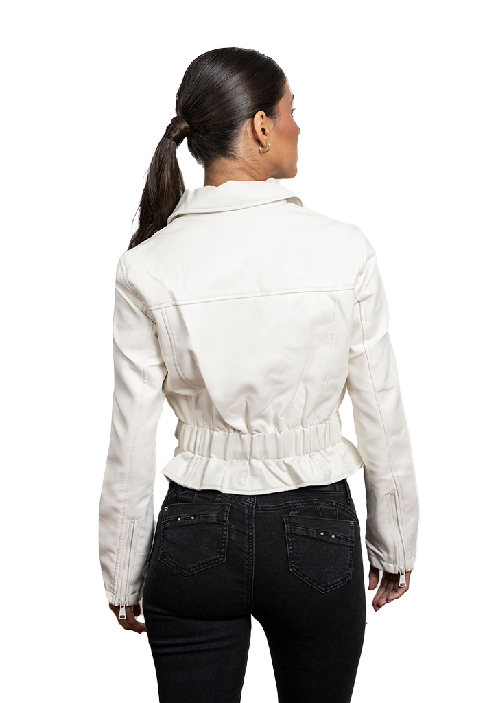 CHAQUETA CHG82 ECOCUERO BLANCO - 3